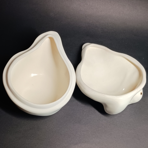 Vintage Ceramic Figural Geese Sugar bowl Creamer with Yellow Beak, 1980s - Picture 6 of 11